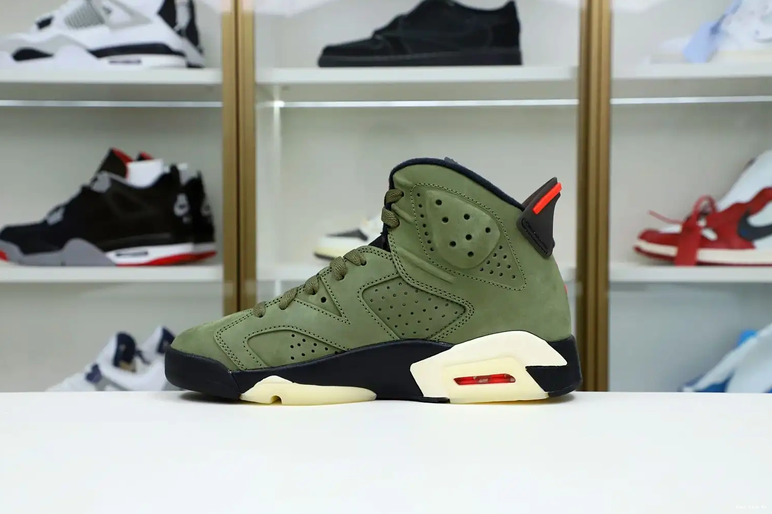 X TRAVIS Kimikick 'OLIVE' SCOTT AIR 6 RETRO JORDAN 0423